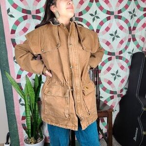 Carhartt Gray and Brown Fleece Jacket